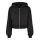 Sweatjacke URBAN CLASSICS "Urban Classics Damen Ladies Short Oversized Zip Jacket" Gr. M, schwarz (black) Damen Sweatjacken