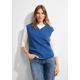Strickpullover CECIL Gr. XL (44), blau (dynamic blue melange) Damen Pullover V-Pullover mit V-Ausschnitt