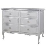 AFK Furniture 6 Drawer Double Dresser Wood/Solid Wood in Gray | 34 H x 42 W x 24 D in | Wayfair 40-17-DGSG