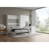 Hokku Designs Andriesse Storage Bed Wood in White | 81.5 H x 106.54 W x 18.03 D in | Wayfair 85768CA62FF64151A9FB37038365D0FC