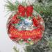 Designocracy Merry Christmas Wooden Ornament Wood in Brown | 5.5 H x 5 W x 0.3 D in | Wayfair 933121