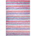 Pink 123 x 83 x 0.4 in Area Rug - Latitude Run® Kaishav Striped Microfiber Digital Print Decorative Area Rug Microfiber | Wayfair