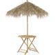 Beliani - Bamboo Bistro Table with Parasol Indoor Outdoor Folding Coffee Table Natural Molise - Light Wood