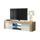 Oliviafurniture - tv Unit 130cm Sideboard Cabinet Cupboard tv Stand Living Room High Gloss Doors - Oak & White - Oak & White