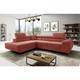 Aston Jumbo Cord Left Hand Facing Corner Sofa Bed with Storage and Lift Mechanism - Salmon