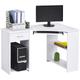 Homcom - L-Shaped Corner Computer Desk w/ 2 Shelves Worktop Keyboard Tray White - White