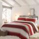 Fusion - Betley Stripes 100% Brushed Cotton Reversible Duvet Cover Set, Red, King