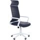 Beliani - Office Chair Swivel Black Faux Leather Seat Backrest Home Study White Leader - White
