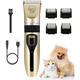 Professional Dog Clipper, Pet Hair Trimmer, Quiet USB Rechargeable Hair Clipper for Large/Long/Short/Curly Dogs and Cats