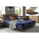Storage Ottoman Bed Frame King Size Euro 160cm Lift-Up Bed in Oak Concrete Grey Effect Arica - Light Oak / Grey