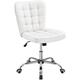 Yaheetech - Modern Tufted Armless Desk Chair Task Chair Mid-back Office Chair, White - white