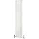 Traderad - Elliptical Tube Steel White Vertical Designer Radiator 1600mm h x 354mm w Single Panel - Central Heating - White