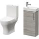 Napoli - Compact Molina Ash 400mm Cloakroom Vanity Unit and Toilet Suite including Jubilee Open Back Toilet and Floor Standing Vanity Unit with