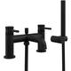 Core Bath Shower Mixer Tap with Shower Kit and Wall Bracket - Matt Black - Orbit