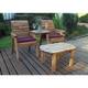 Wooden Companion 2 x Chair Coffee Table Straight & Red Cushion - Charles Taylor