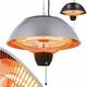 Infrared Radiant Ceiling Heater 1500 w with Pull Switch 2 Heat Levels Radiant Heater Balcony Heater Tent Heater Patio Heater Outdoor - silver - Arebos