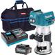RT001GZ01 40V Brushless Router Trimmer With 1 x 2.5Ah Battery Charger & Bag - Makita