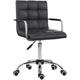 Vinsetto - Mid Back pu Leather Home Office Chair Swivel Desk Chair with Arm, Wheel Black - Black