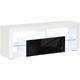 140cm tv Stand Cabinet High Gloss tv Stand Unit w/ led rgb Light Storage - Black and White - Homcom