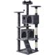 61.5'H Cat Tree Tower with 2 Condos & 2 Fur Balls & 3 Scratching Posts, Dark Gray - dark gray - Yaheetech