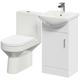 Wholesale Domestic - Neiva Gloss White 450mm 1 Door Vanity Unit and Open Back Toilet Suite - Silver