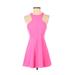 NBD Casual Dress - Mini High Neck Sleeveless: Pink Solid Dresses - Women's Size Small