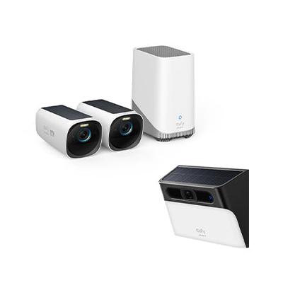 eufyCam S330 (eufyCam 3) und Solar‑Wandleuchte mit Kamera S120