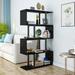 5 Tier Leaning Ladder Shelf Rack Shelving Bookshelf Black - 52 x 63