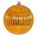 Vickerman 6" Antique Gold Shiny Lined Mercury Ball Ornament, 4 per bag.
