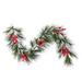 Vickerman 6' x 16" Frosted Artificial Christmas Garland Decorated with Red Berries - Unlit