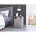 2-Drawer 1-Shelf Rectangle Nightstand Light Grey