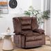 Oversized Faux Leather Massage Recliner Chair with Remote Control, Home Theater Manual Recliner with Heated and Vibration