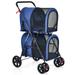 4-in-1 Double Pet Stroller w/ Detachable Carrier Travel Carriage