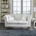 Modern Tufted and Wrinkled Fabric Loveseat Sofa, Living Room Velvet Leisure Sofa Couch with Seat Cushions and Accent Pillows