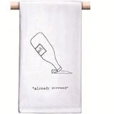 Cork Pops Totally Screwed Bar Towel Barware accessory, Black/White - 6 x 13 x 0.25 inches