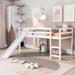 Twin White Loft Bunk Bed with Slide, Multifunctional Design Mini Loft Bed with Ladder - No Box Spring Needed, White