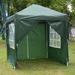 6.5x6.5FT Two Doors & Two Windows Practical Waterproof Right-Angle Folding Tent Green Blue