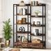 8-Tier Bookshelf with 2 Drawers Rustic Staggered Rustic Brown - 52 x 63