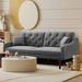 Folding Futon Sofa Bed Velvet Sleeper Couch Bed Tufted Back Sofa for Living Room Couch with Throw Pillows and Sloped Arms