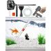 QZQ Aquarium Gravel Cleaner [2023 Edition] Vacuum Fish Tank Vacuum Cleaner Tools for Aquarium Water Changer with Aquarium Thermometers Fish Net kit Use for Fish Tank Cleaning Gravel and Sand