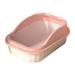 Cat Litter Tray Open Litter Box With High Sides Large Open Air Cats Litter Pan Kitten Indoor Cats Potty Cat Litter Tray Kitty Toilette Sand Box Container Pet Bedpan Tray with pink S