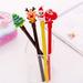 Christmas Tree Santa Snowman Deer Ink Gel Pen Marker Stationery Holiday Gift Red Plastic