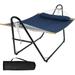 SUNCREAT Two Person Polyester Hammock with Steel Stand and Large Soft Pillow for Outdoor Blue
