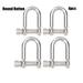 2/4/6pcs High quality Stainless Steel Outdoor Camping Silver colors U-Shaped Shackle Buckle Paracord Bracelets accessories Survival Rope Paracords Bracelet Buckles ROUND BUTTON 4PCS