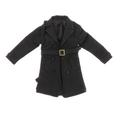 1:12 Scale Doll Figure Trench Coat Long Overcoat with Belt Classic Lapel Casual Fashion for 6inch Male Action Figures Body Accessory Costume Black