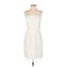 Yoana Baraschi Casual Dress - Sheath Crew Neck Sleeveless: White Solid Dresses - Women's Size 2