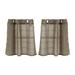 Blackout Window Valances for Kitchen - Thermal Insulated Blackout Rod Pocket Curtain Tiers for Brown 74x61cm