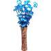 India Meets India Handmade Wooden Flower Vase w/ 7 Light Blue Artificial Flowers Sticks [12 Pink Vase] Decorative Flower Vase for Home DÃ©cor/Living Room/Office/Table Top/Dining/Windowsill DÃ©cor