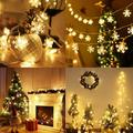 40 LED Snowflake String Light 20 ft LED Outdoor String Lights Indoor Outdoor Curtain String Lights Waterproof Fairy Lights for Xmas Garden Patio Bedroom Party Decor