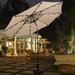 Beige 10ft Patio Solar Umbrella LED Market Steel Tilt w/ Crank Outdoor